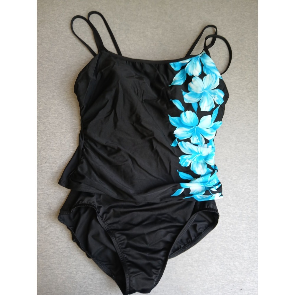 Miraclesuit Swimsuit 14 D One Piece Slimming Beach Resort Fauxkini Floral